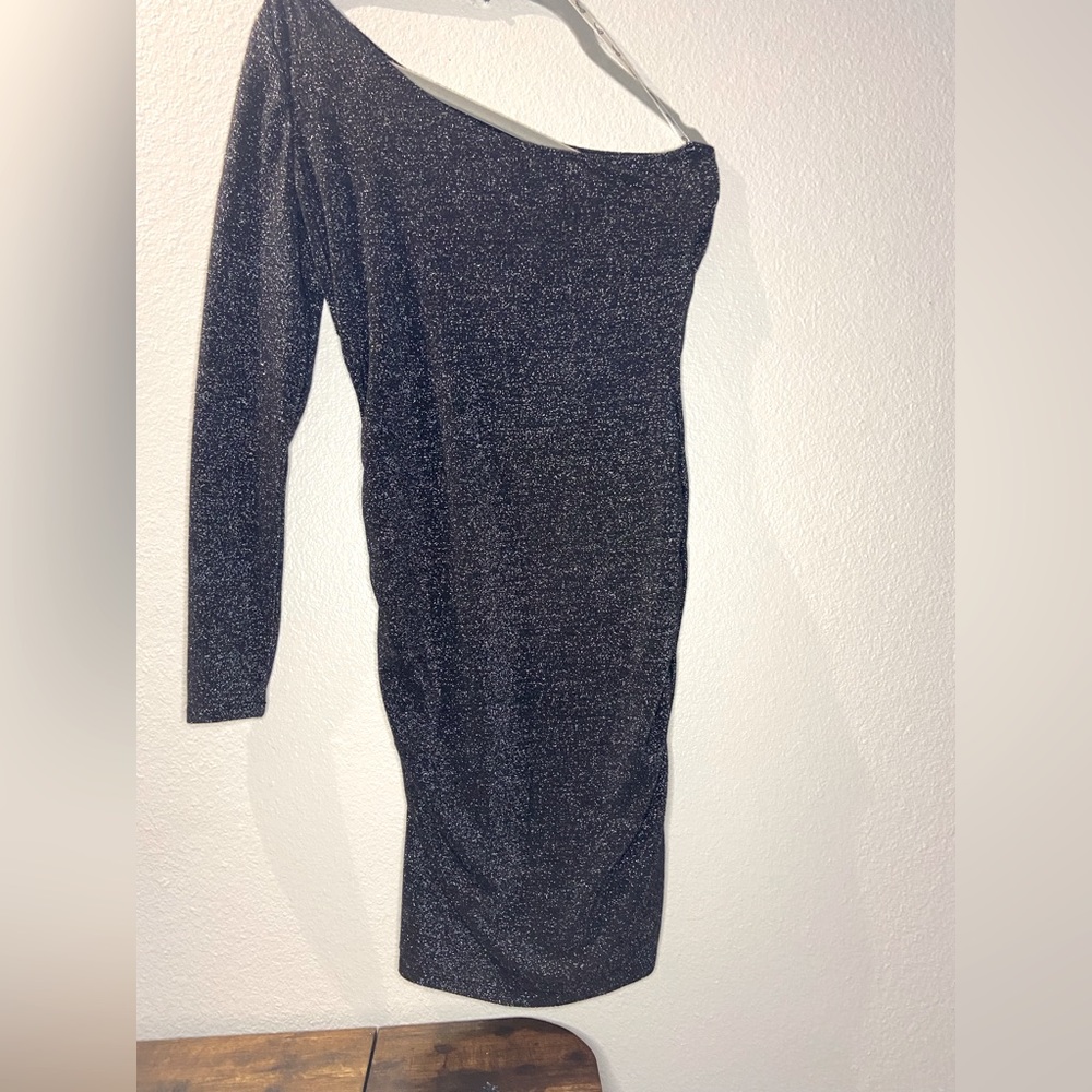 Sparkly Guess One Shoulder Mini Dress